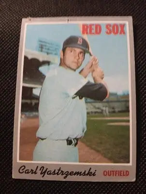 1970 Topps - Carl Yastrzemski #10. Red Sox. VG pin holes - Baseball Card Single
