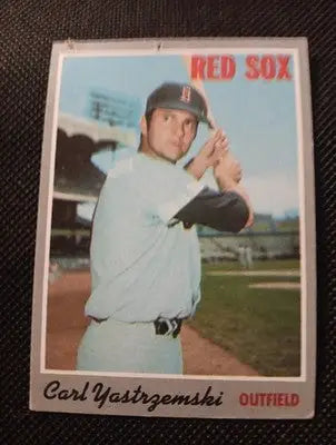 1970 Topps - Carl Yastrzemski #10. Red Sox. VG pin holes - Baseball Card Single