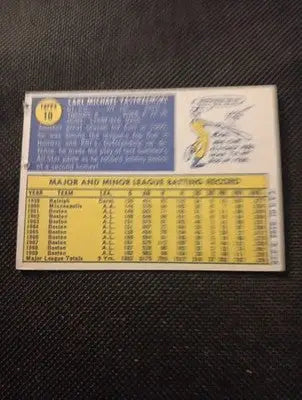1970 Topps - Carl Yastrzemski #10. Red Sox. VG pin holes - Baseball Card Single