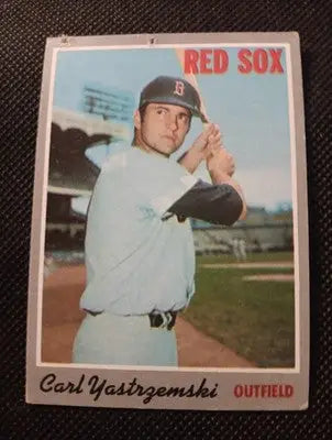 1970 Topps - Carl Yastrzemski #10. Red Sox. VG pin holes - Baseball Card Single