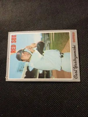 1970 Topps - Carl Yastrzemski #10. Red Sox. VG pin holes - Baseball Card Single