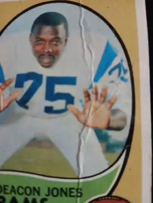 1970 Topps - Deacon Jones #125. Deep crease. HOF legend! LA Rams. VG - Football Card Single