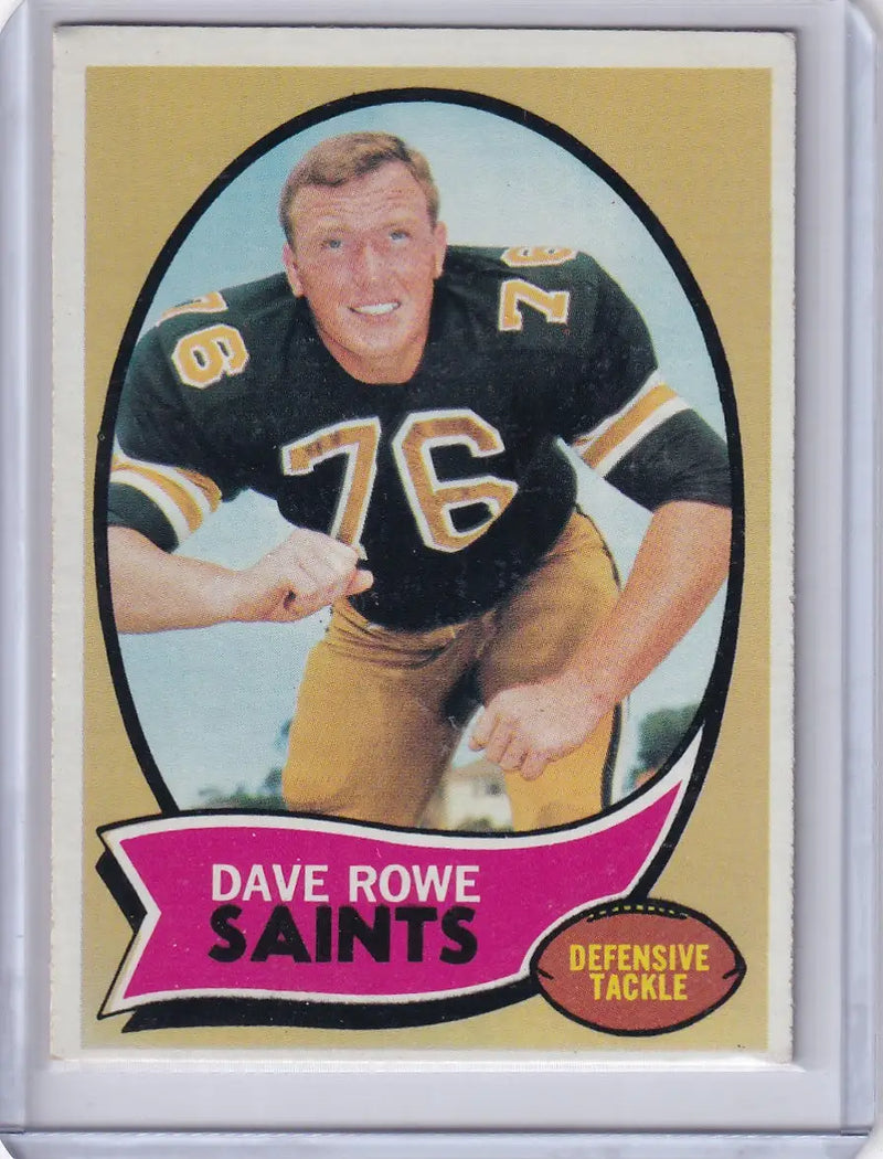 1970 Topps Football #101 Dave Rowe RC - New Orleans Saints