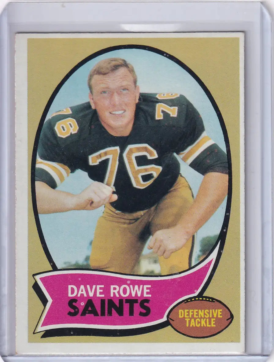 1970 Topps Football #101 Dave Rowe RC - New Orleans Saints - Football Card Single