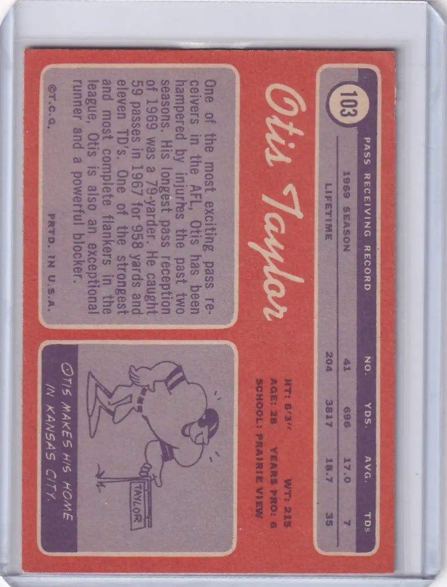 1970 Topps Football #103 Otis Taylor - Kansas City Chiefs