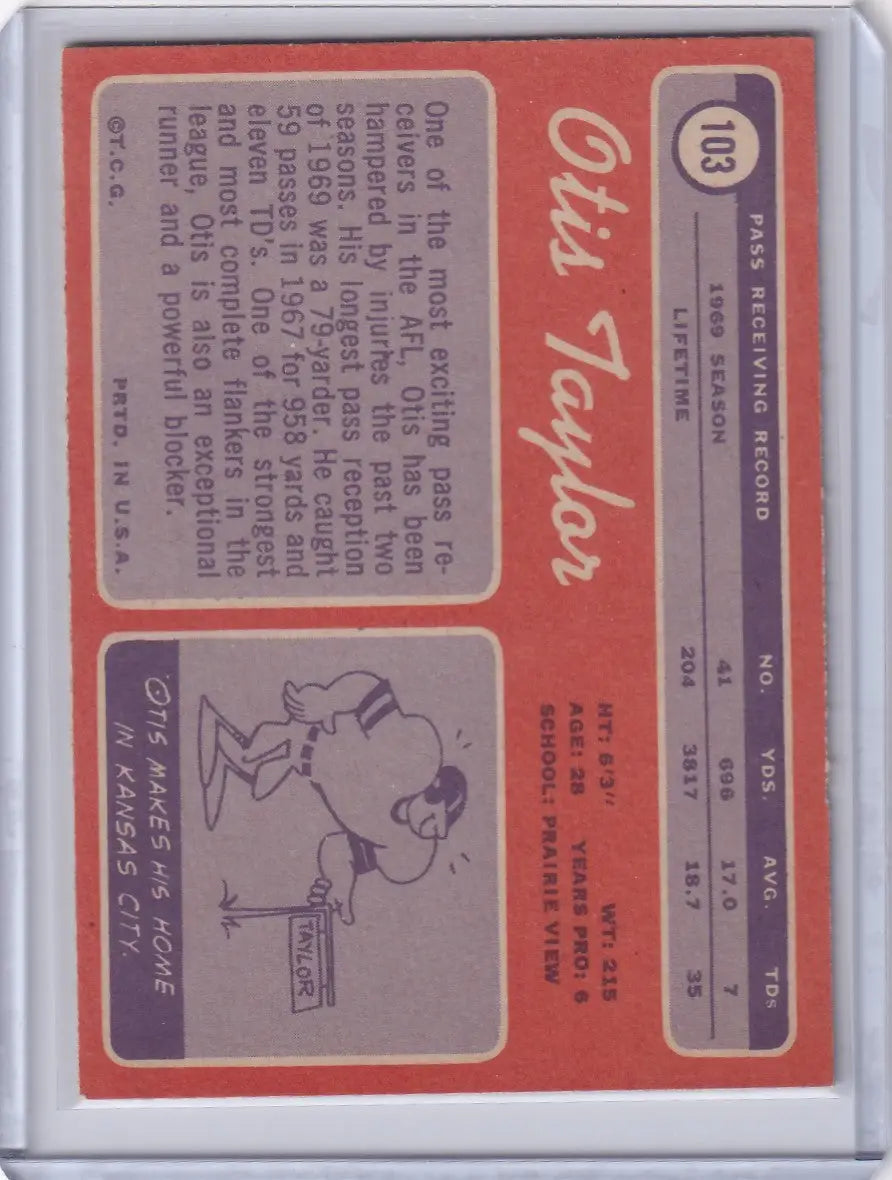 1970 Topps Football #103 Otis Taylor - Kansas City Chiefs - Football Card Single