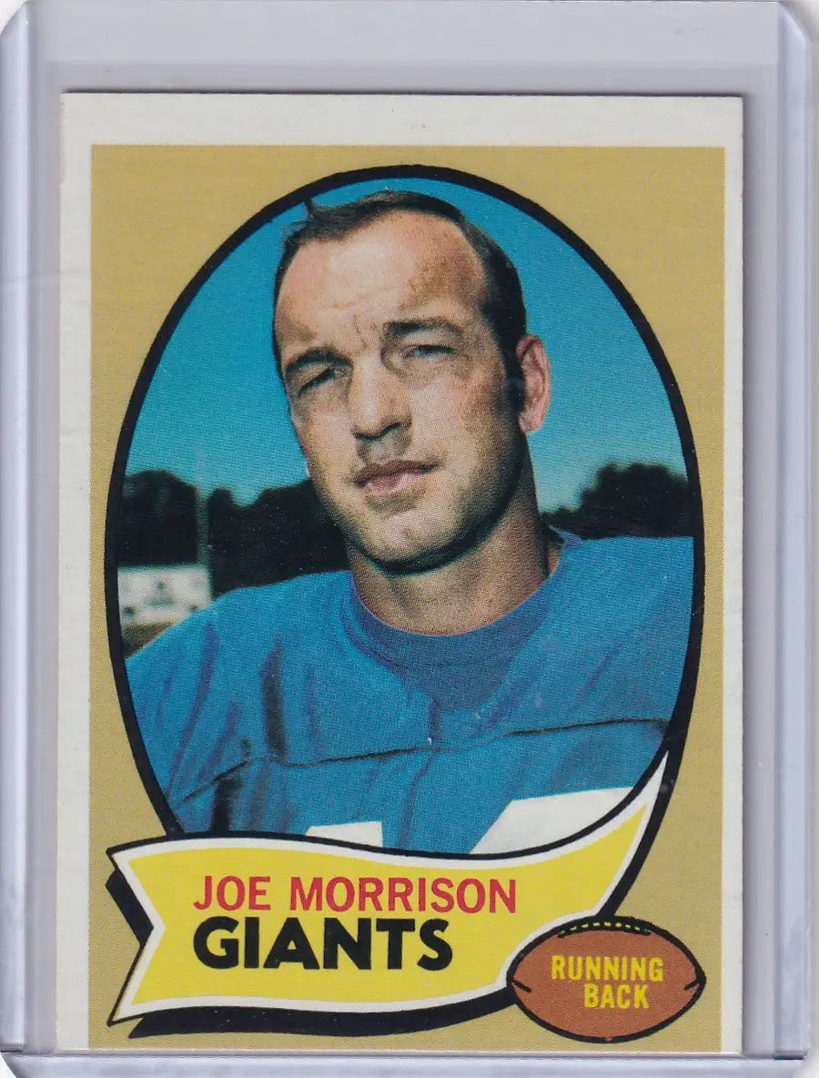 Vintage Topps Football card of Joe Morrison from the New York Giants