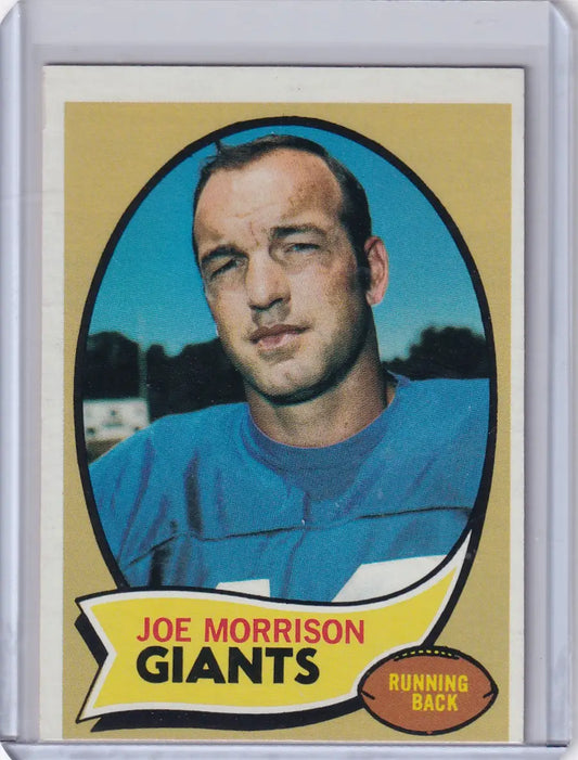 Vintage Topps Football card of Joe Morrison from the New York Giants