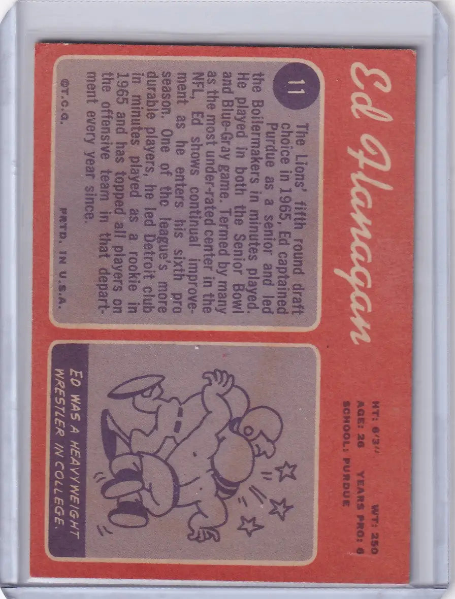 1970 Topps Football #11 Ed Flanagan RC - Detroit Lions