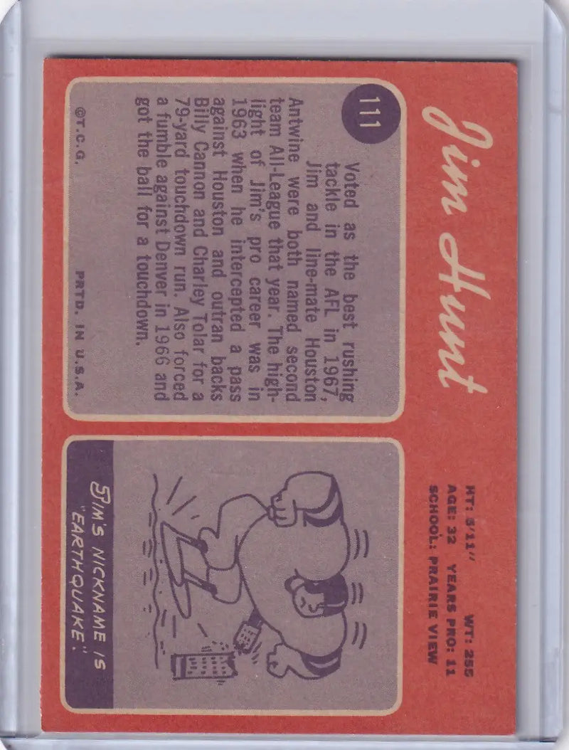 1970 Topps Football #111 Jim Hunt - New England Patriots