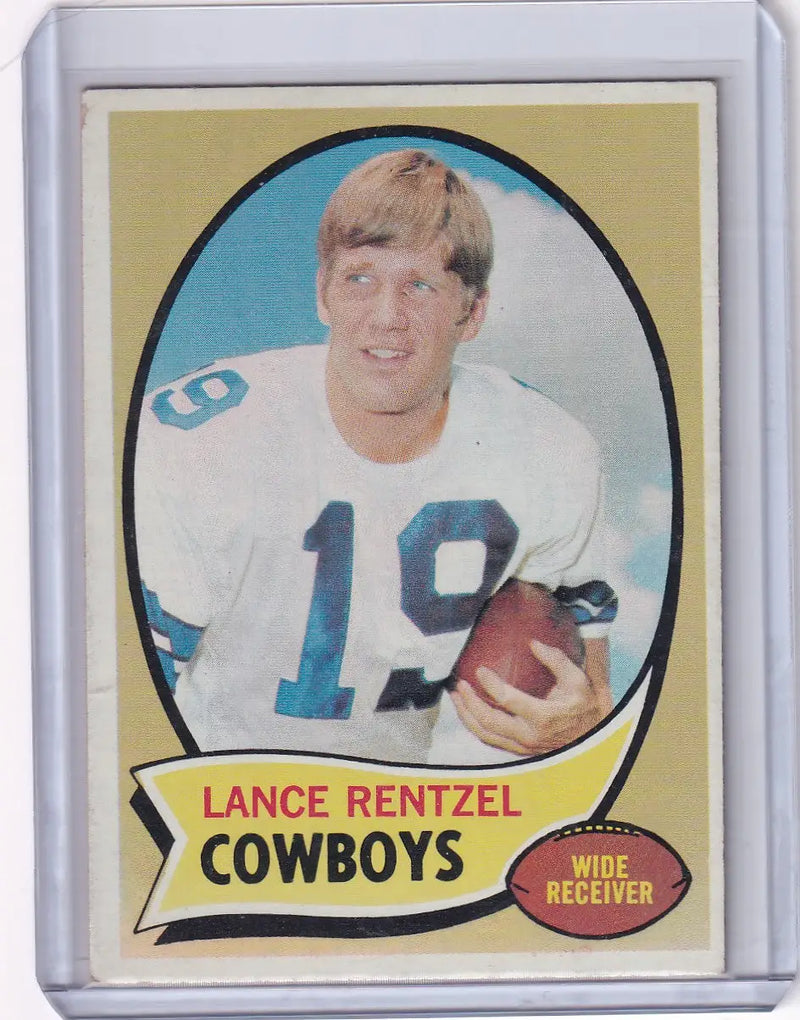 1970 Topps Football #113a Lance Rentzel Name Red - Dallas Cowboys