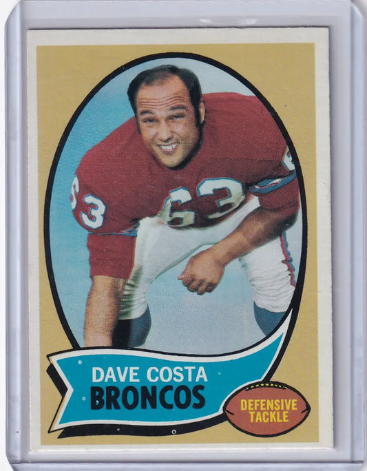 1970 Topps Football #122 Dave Costa - Denver Broncos - Football Card Single