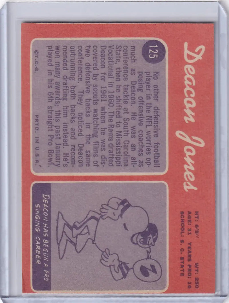 1970 Topps Football #125 Deacon Jones - St Louis Rams