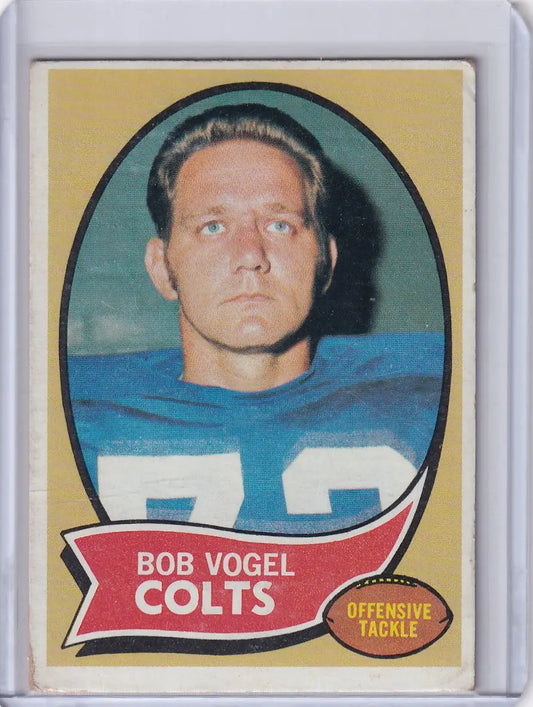 Vintage Topps Football card featuring Bob Vogel of the Baltimore Colts