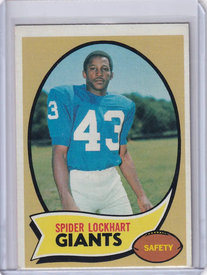 Vintage Topps Football card of Spider Lockhart, New York Giants jersey number 43