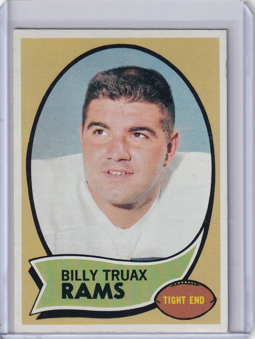 Vintage Topps Football card featuring Billy Truax from the St Louis Rams