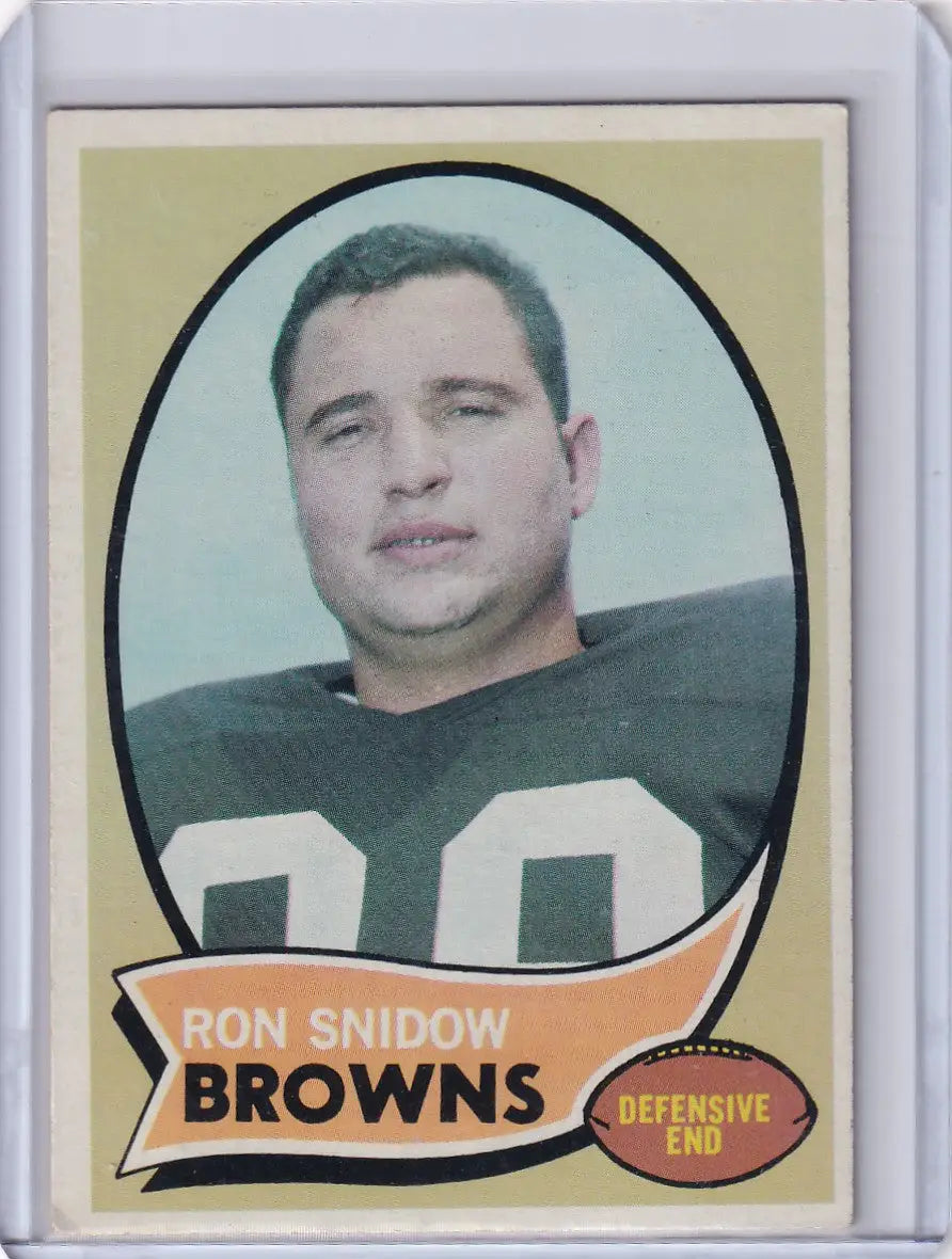 Vintage Topps Football trading card of Ron Snidow from the Cleveland Browns