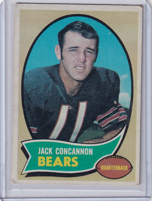 Vintage Topps Football card of Jack Concannon in Chicago Bears dark jersey