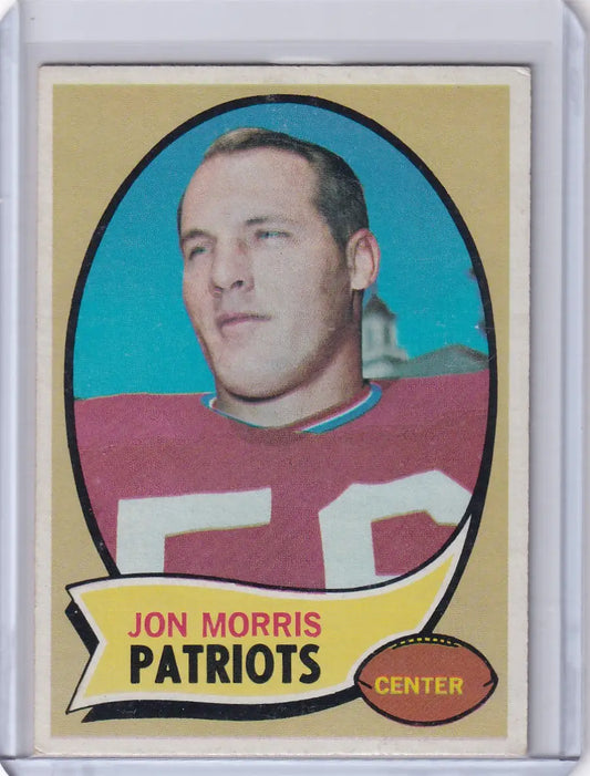 Vintage Topps Football card of Jon Morris from the New England Patriots