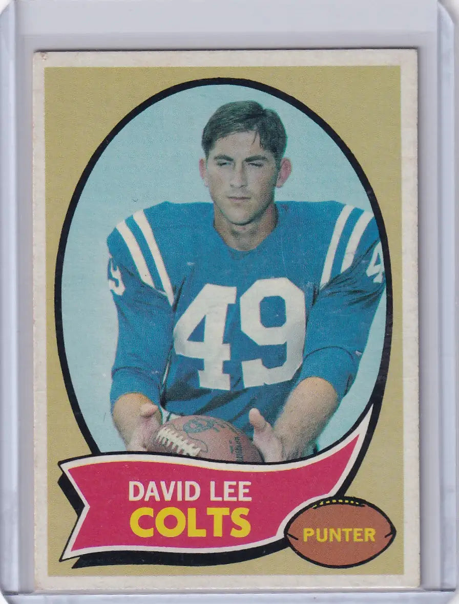 Vintage 1970 Topps Football card of David Lee from the Baltimore Colts, jersey number 49