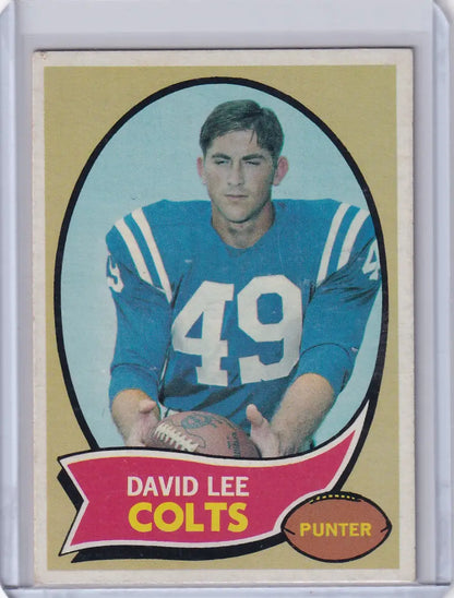 Vintage 1970 Topps Football card of David Lee from the Baltimore Colts, jersey number 49