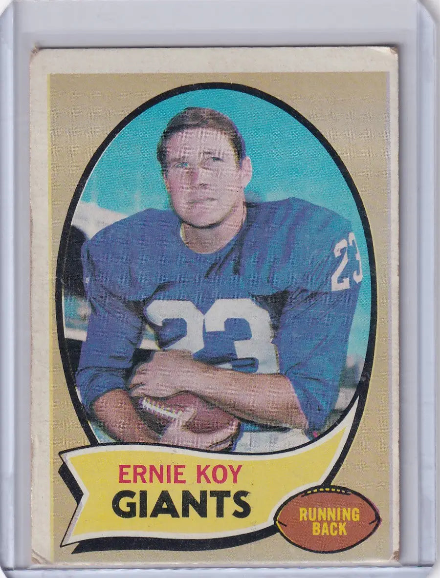 Vintage Topps Football trading card of Ernie Koy from the New York Giants