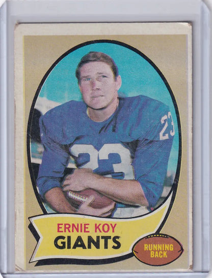 Vintage Topps Football trading card of Ernie Koy from the New York Giants