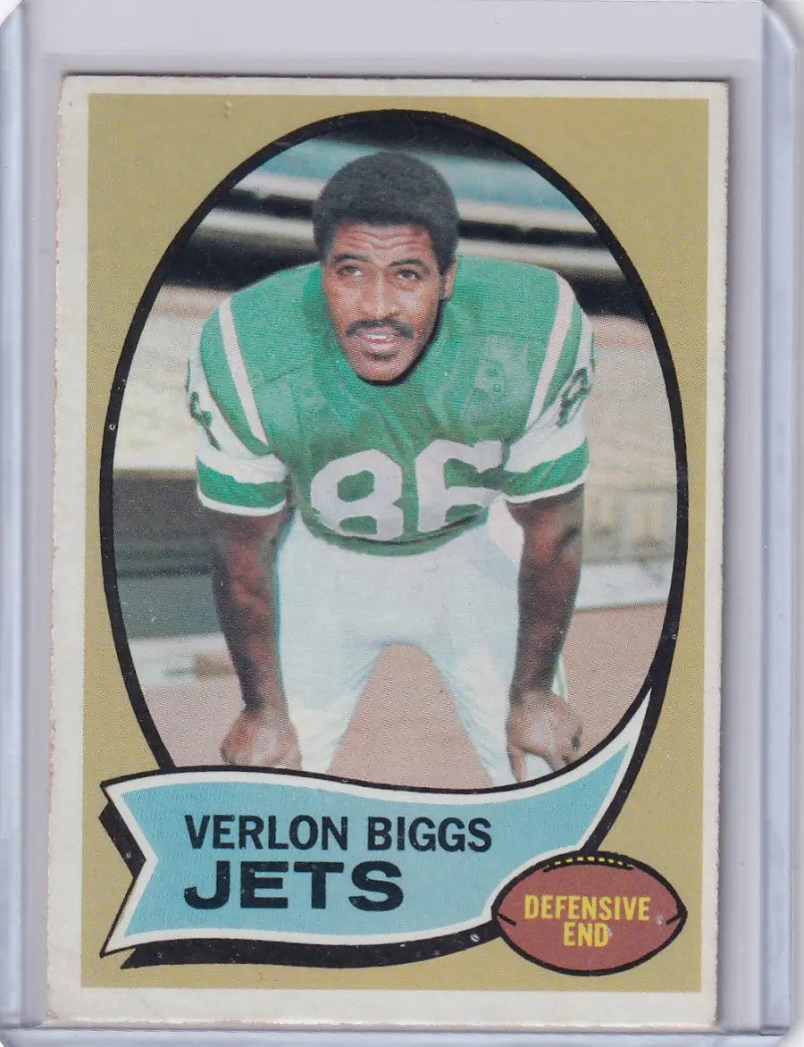 1970 Topps Football #3 Verlon Biggs - New York Jets
