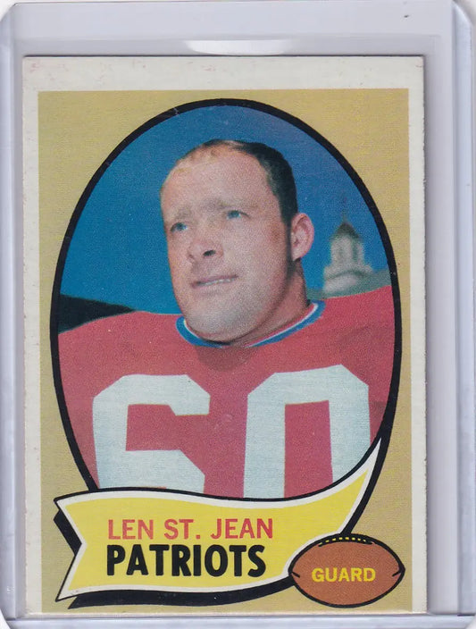 1970 Topps Football #33 Len St. Jean RC - New England Patriots - Football Card Single