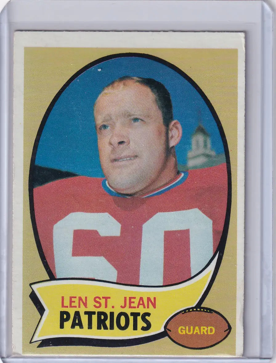 1970 Topps Football #33 Len St. Jean RC - New England Patriots - Football Card Single