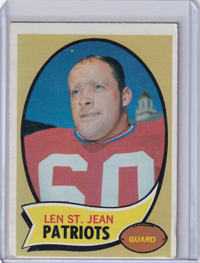 1970 Topps Football #33 Len St. Jean RC - New England Patriots - Football Card Single