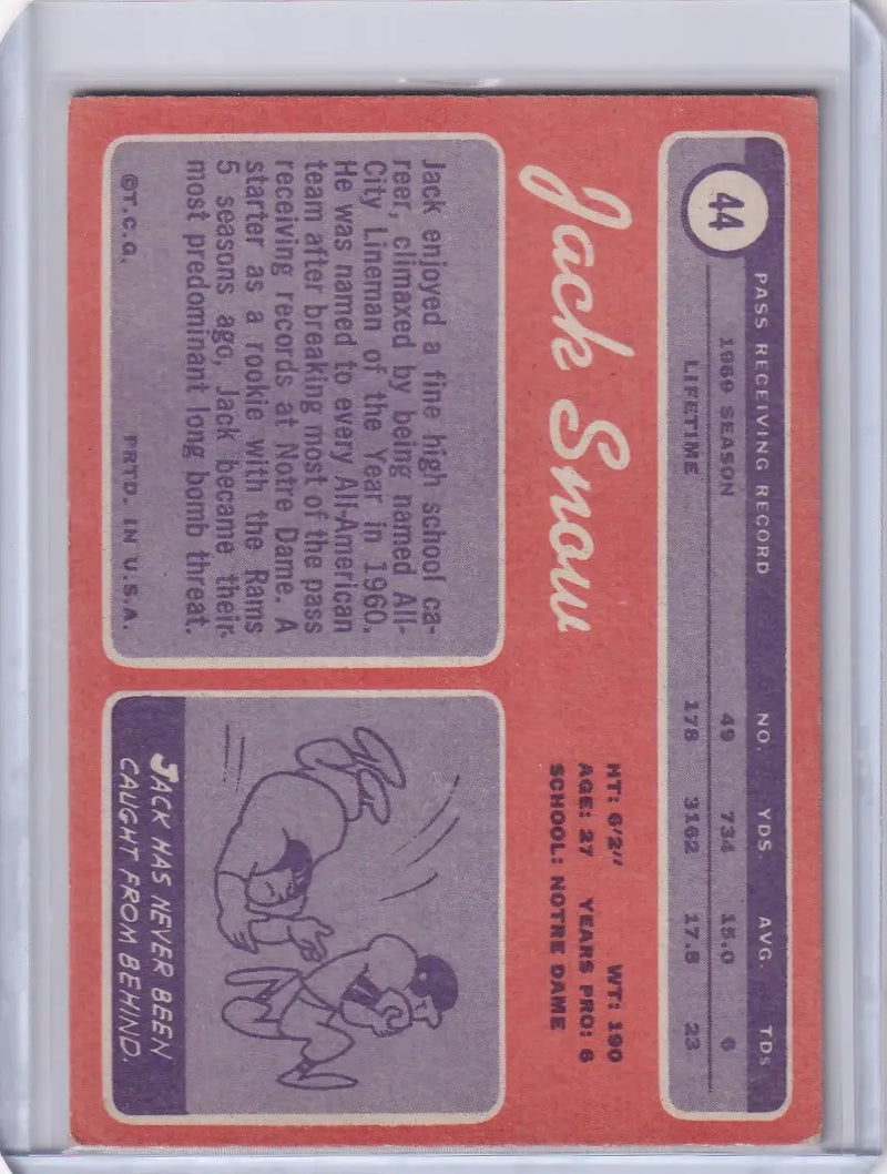 1970 Topps Football #44 Jack Snow - St Louis Rams