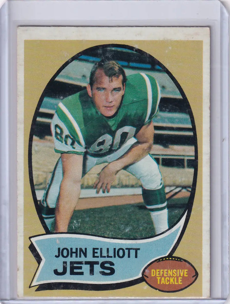 1970 Topps Football #54 John Elliott RC - New York Jets