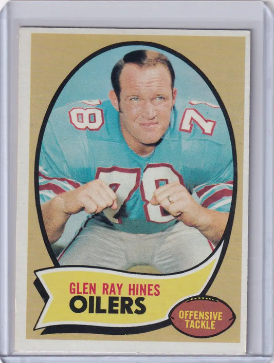 1970 Topps Football #61 Glen Ray Hines RC - Houston Oilers - Football Card Single