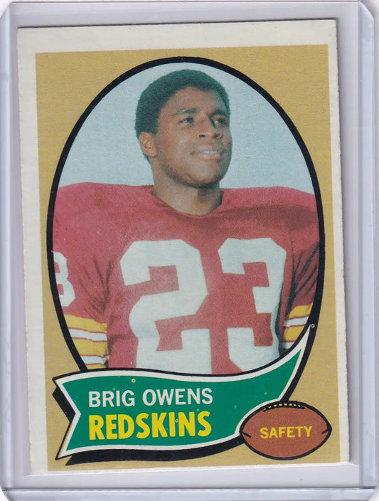 Vintage Topps Football trading card of Brig Owens, Washington Redskins jersey number 23
