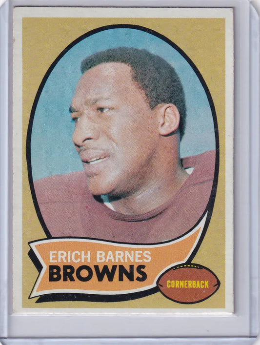 Vintage Topps Football trading card of Erich Barnes from the Cleveland Browns
