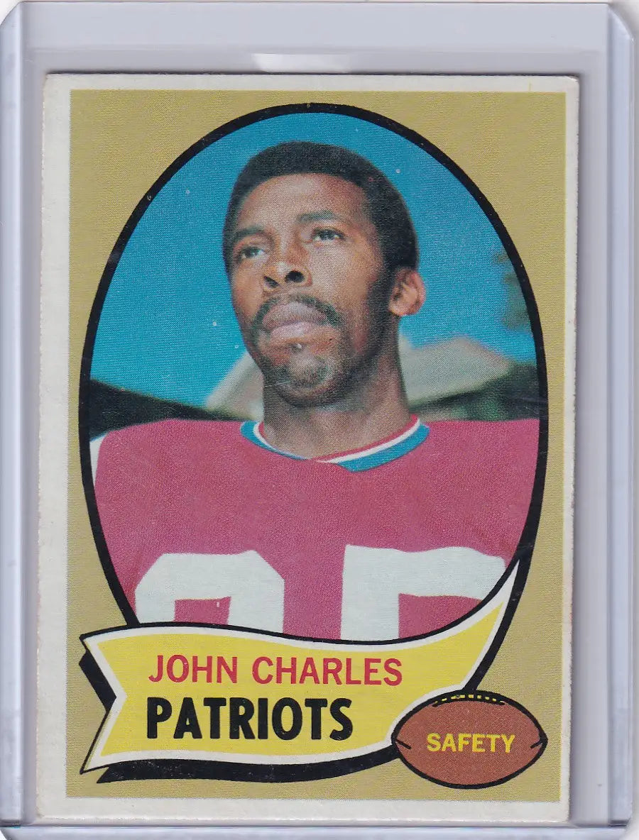 1970 Topps Football #84 John Charles - New England Patriots - Football Card Single