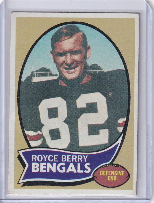 1970 Topps Football #86 Royce Berry RC - Cincinnati Bengals