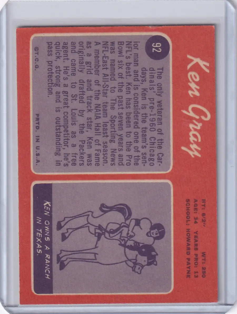 1970 Topps Football #92 Ken Gray - St. Louis Cardinals