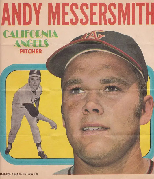 1970 Topps Poster #9 of 24 Ansy Messersmith California Angels - Baseball Card Single