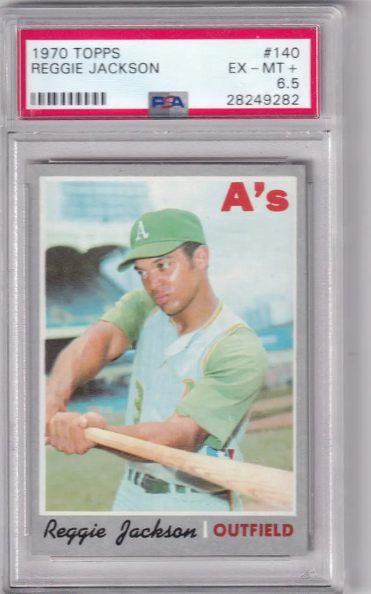 Graded 1970 Topps PSA 6.5 Reggie Jackson Oakland Athletics baseball card