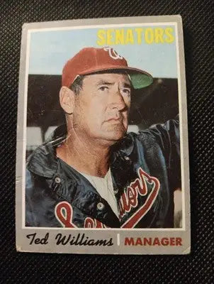 1970 Topps - Ted Williams #211. Mgr. Wash. Senators. surface crease wear. VG+ - Baseball Card Single