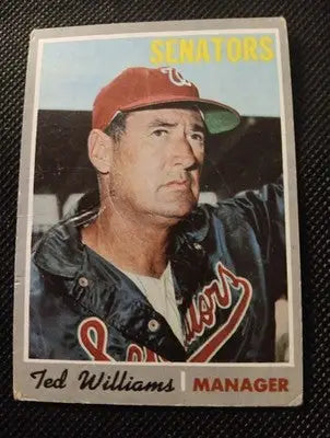 1970 Topps - Ted Williams #211. Mgr. Wash. Senators. surface crease wear. VG+ - Baseball Card Single