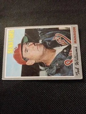 1970 Topps - Ted Williams #211. Mgr. Wash. Senators. surface crease wear. VG+ - Baseball Card Single