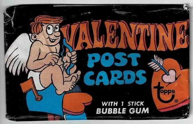 Vintage Valentine post cards in sealed 1970 Topps Valentine Post Cards pack