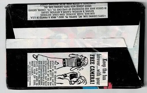 Vintage Topps gum pack in a sealed 1970 Topps Valentine Post Cards collection