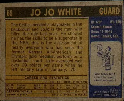 1971-72 Topps #69 Jo Jo White - Basketball Card Single