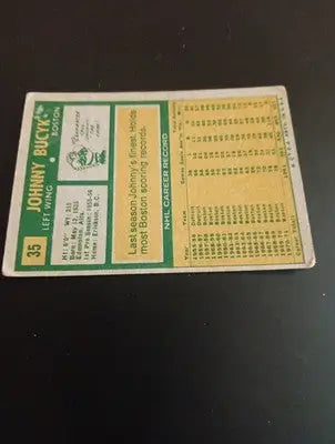 1971-72 Topps - Johnny Bucyk #35. Boston Bruins. lower grade. GD+ - VG. - Hockey Card Single