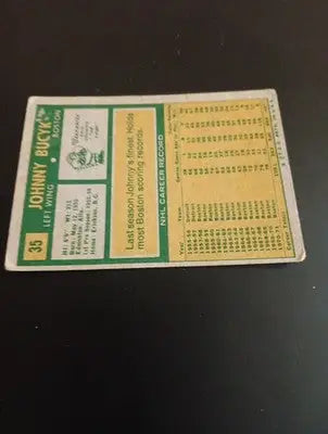 1971-72 Topps - Johnny Bucyk #35. Boston Bruins. lower grade. GD+ - VG. - Hockey Card Single
