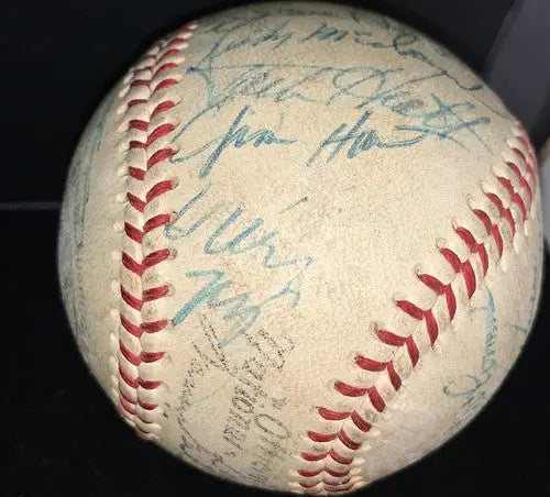 1971 San Francisco Giants Team Baseball Willie Mays McCovey Gaylord Perry 24Sigs - Sports Memorabilia